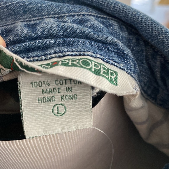 Boston Proper Denim Snap Button Shirt NWT SZ L - Picture 3 of 3